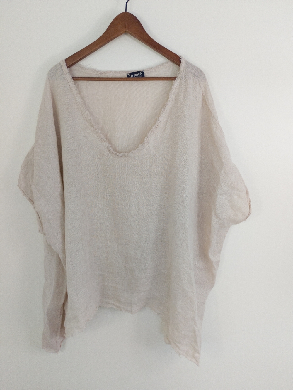 Le Nove 100% Linen Oversized Gauze Top